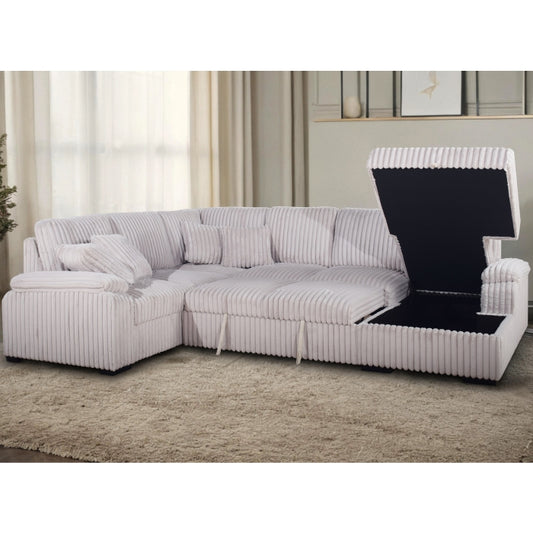 Brand New Sectional with Storage Chaise and Pull-out Bed (5 Colors)