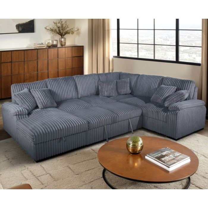 Brand New Sectional with Storage Chaise and Pull-out Bed (5 Colors)