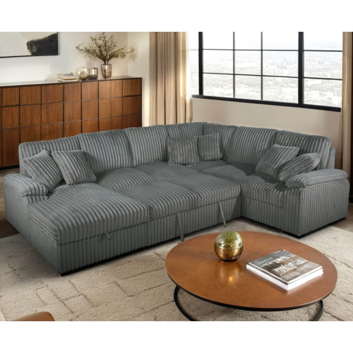 Brand New Sectional with Storage Chaise and Pull-out Bed (5 Colors)
