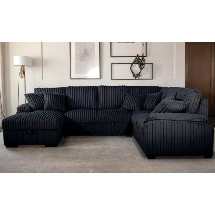 Brand New Sectional with Storage Chaise and Pull-out Bed (5 Colors)