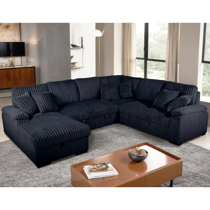 Brand New Sectional with Storage Chaise and Pull-out Bed (5 Colors)