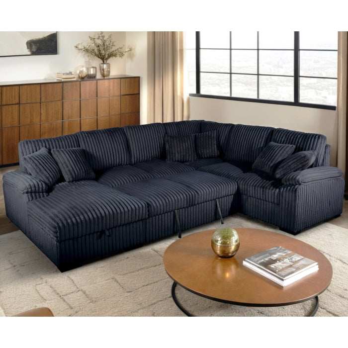 Brand New Sectional with Storage Chaise and Pull-out Bed (5 Colors)