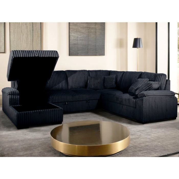 Brand New Sectional with Storage Chaise and Pull-out Bed (5 Colors)