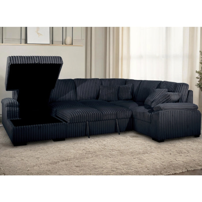 Brand New Sectional with Storage Chaise and Pull-out Bed (5 Colors)