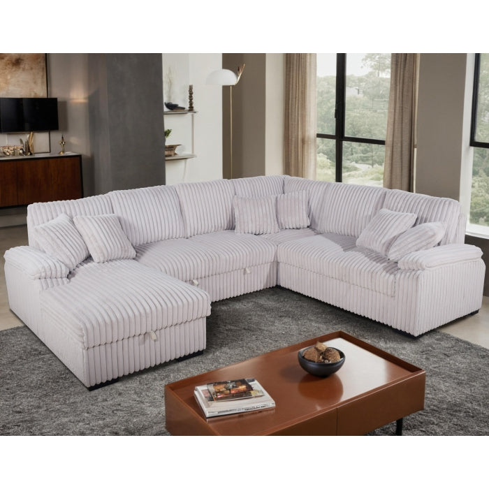 Brand New Sectional with Storage Chaise and Pull-out Bed (5 Colors)
