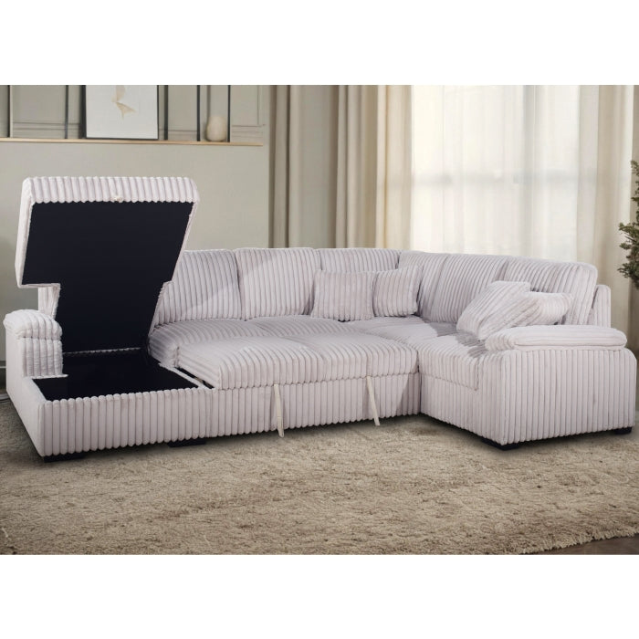 Brand New Sectional with Storage Chaise and Pull-out Bed (5 Colors)