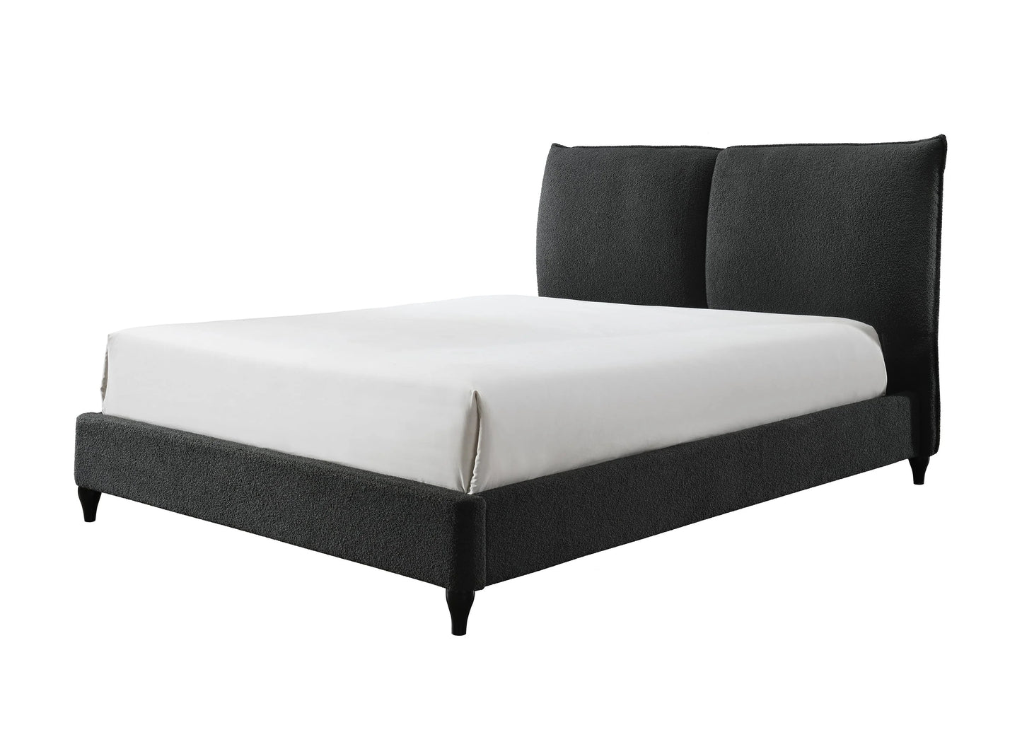 Brand New Charcoal Grey Fabric Platform Bed (Queen or King)