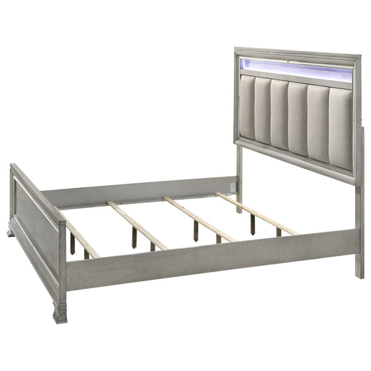 Light Grey Bed w/LED (Queen or King)
