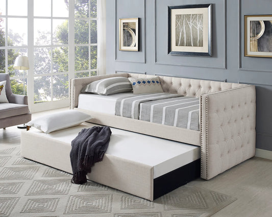 Brand New Twin Size Linen Fabric Daybed With Trundle (3 Colors)
