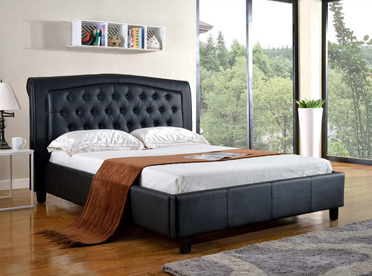 Brand New Faux Leather Platform Bed (Black or White)