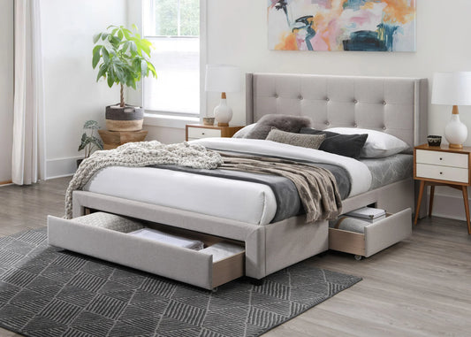 Brand New Full or Queen Size Light Brown Platform Bed w/3 Drawers