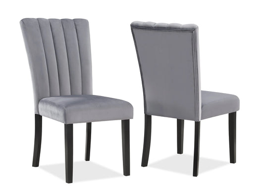 Brand New 2pc Upholstered Side Chairs with Channel-Tufting