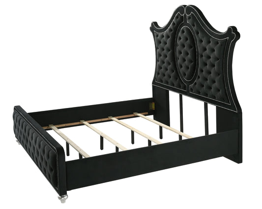 Brand New Black Fabric 4pc Bedroom Set (Queen or King)