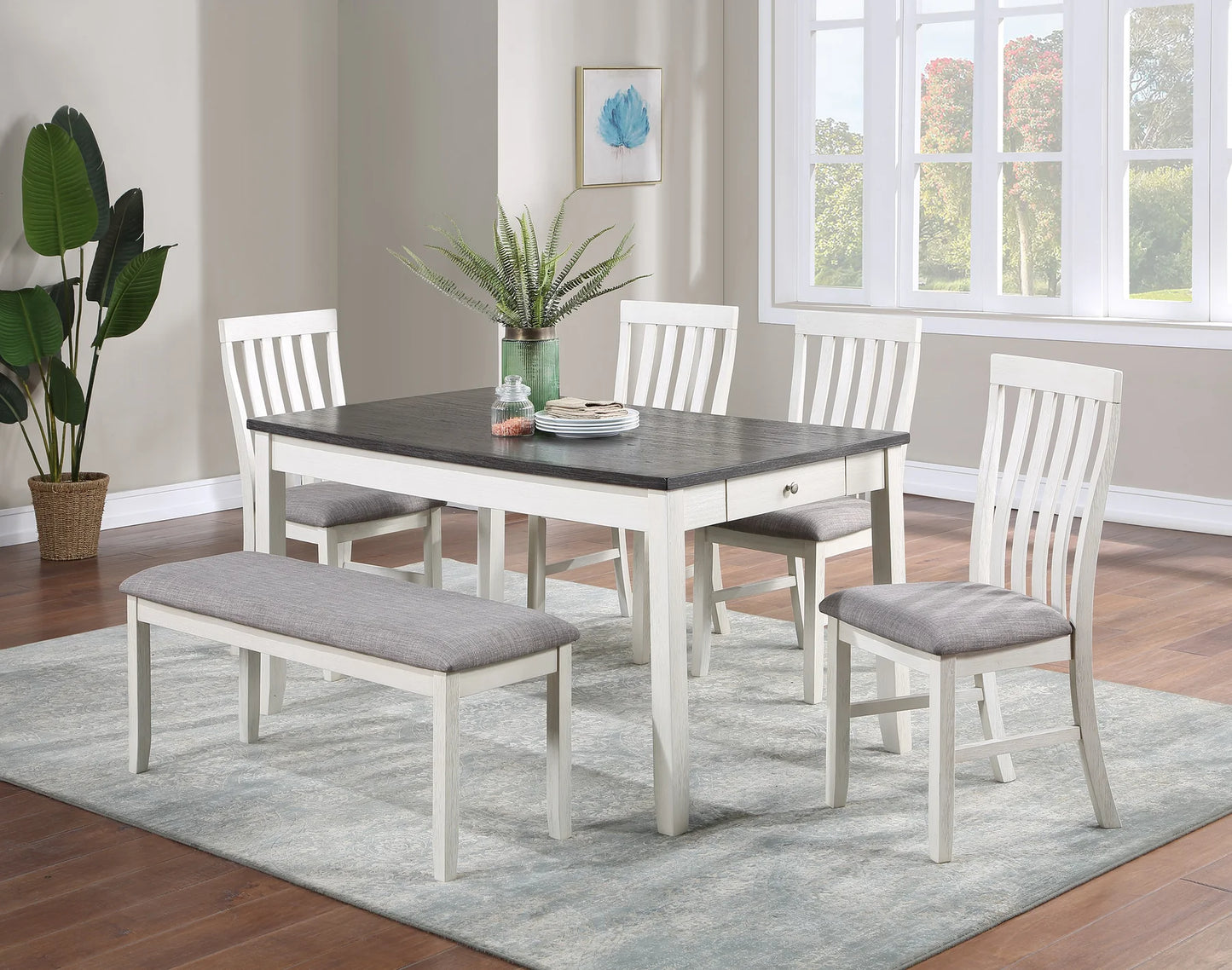 Brand New 6pc 2-Tone Dining Set