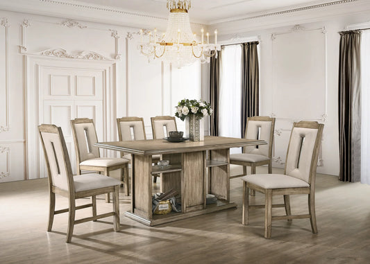 Brand New 7pc White Oak/Grey Dining Set
