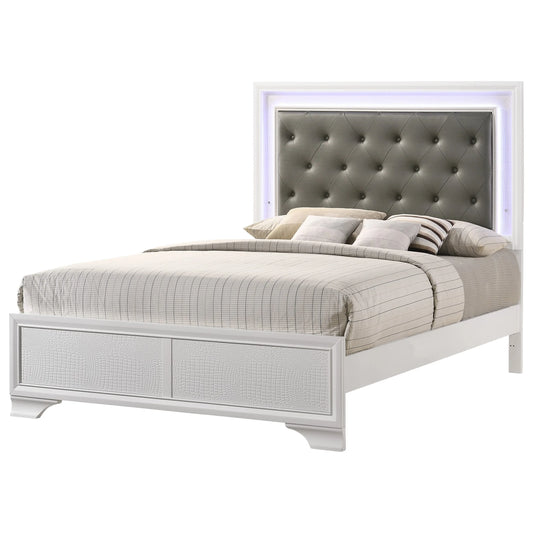 Brand New 4pc White Bedroom Set w/LED Headboard (Queen or King)