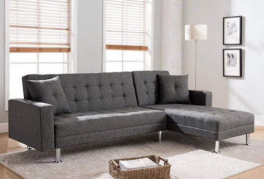 Brand New Gray Linen Fabric Sofa Bed