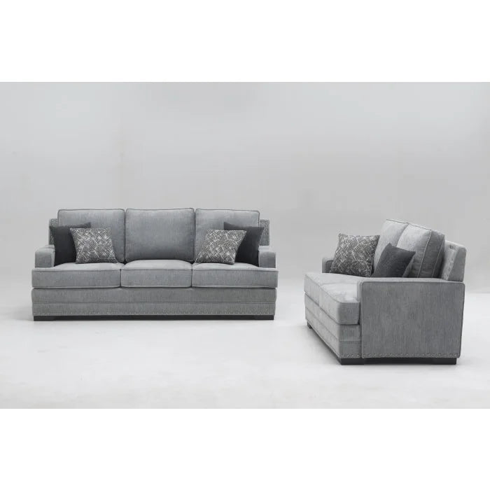 Brand New 2pc Fabric Stationary Sofa Set w/ 6 Pillows (3 Colors)