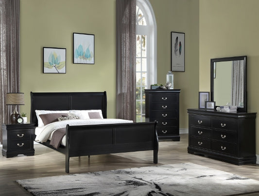 Brand New 4pc Black Bedroom Set. (4 Sizes)