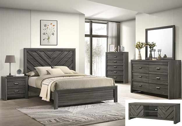 Brand New Queen Size grey 4pc Bedroom Set