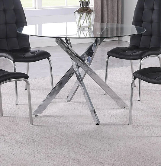 Brand New 5pc Black/Chrome Dining Set