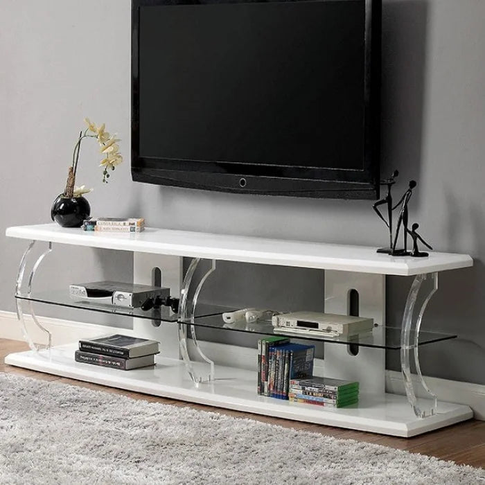 Brand New White 60" TV Stand with LED Lights