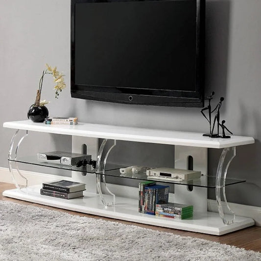 Brand New White 60" TV Stand with LED Lights
