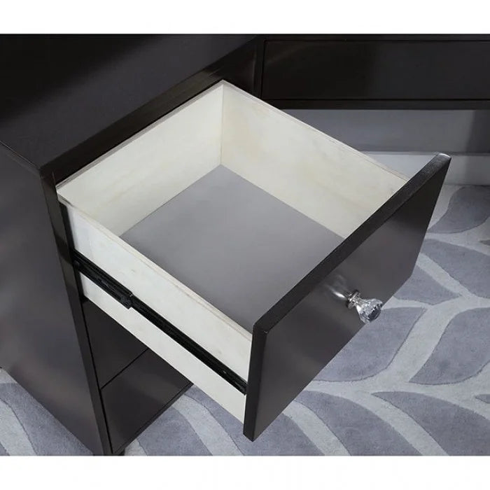 Brand New Vanity with Stool and LED Mirror Obsidian Gray