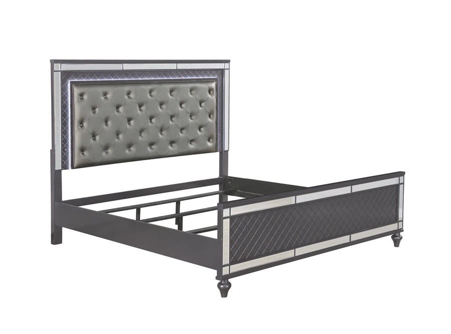 Brand New Grey Bed w/LED (Queen or King)