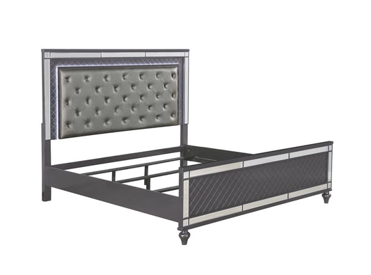 Brand New Grey Bed w/LED (Queen or King)