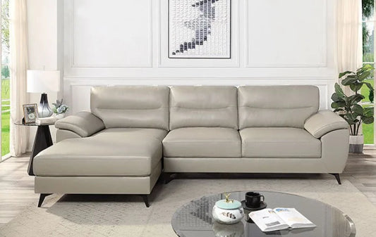 Brand New Taupe Bonded Leather Sectional Sofa