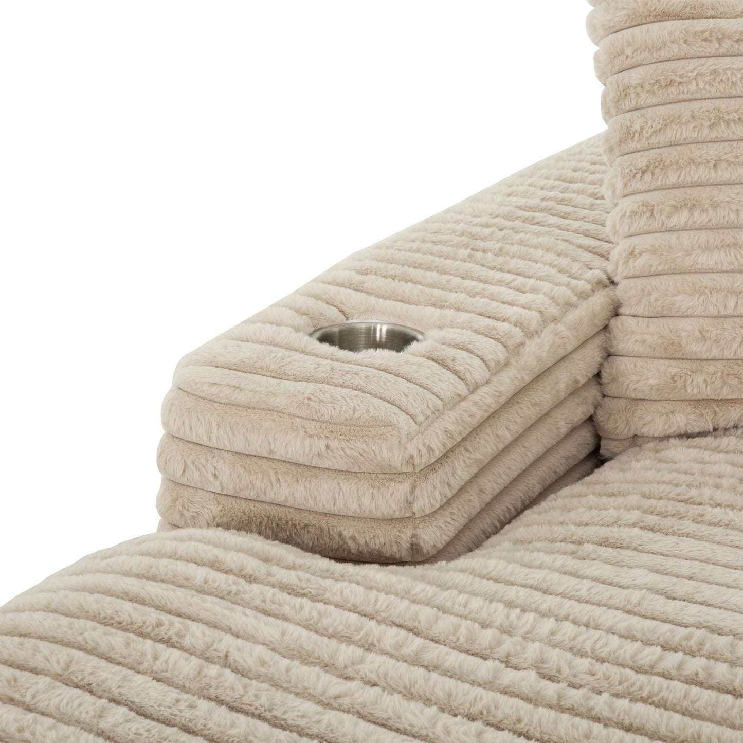 Brand New 67" Cuddler Chaise w/USB & Cupholders (2 Colors)