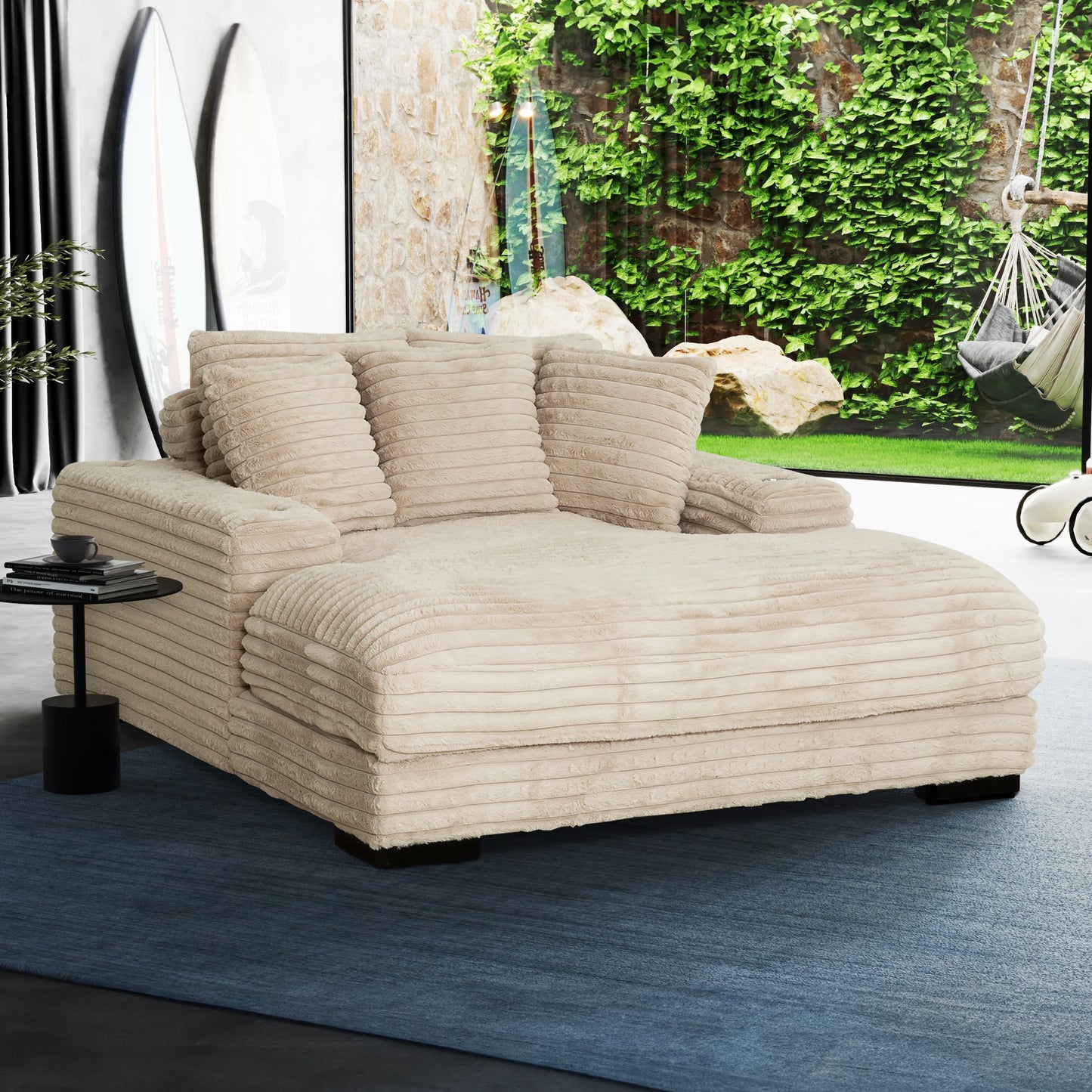 Brand New 67" Cuddler Chaise w/USB & Cupholders (2 Colors)