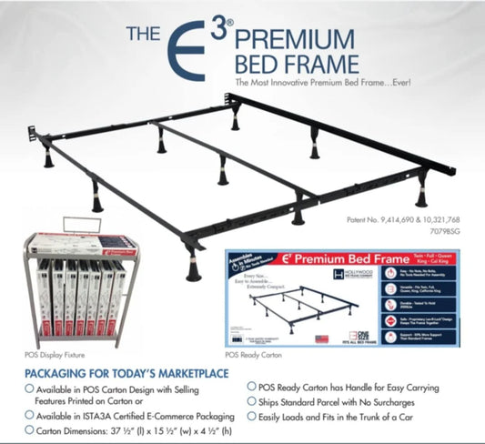Brand New Super Heavy Duty Metal Bedframe 2000lb Capacity (T/F/Q/EK/CK)