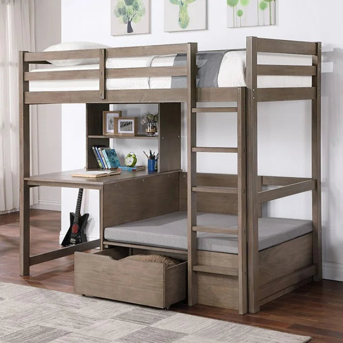 Brand New Warm Gray Twin/Workstation Loft Bed
