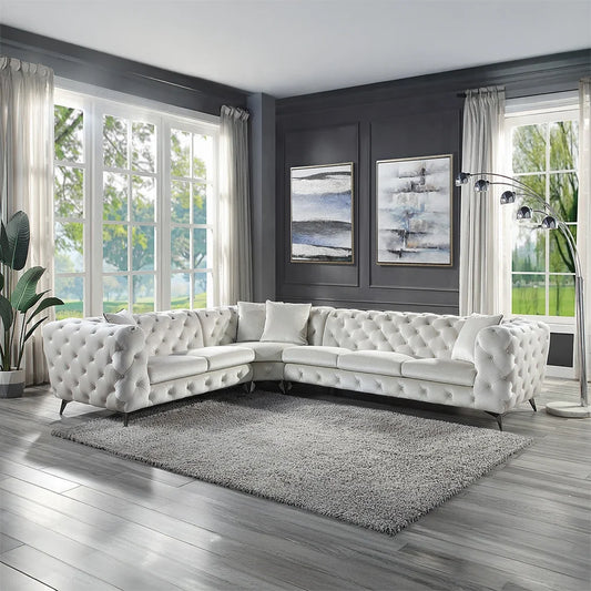 Brand New Beige Fabric Sectional