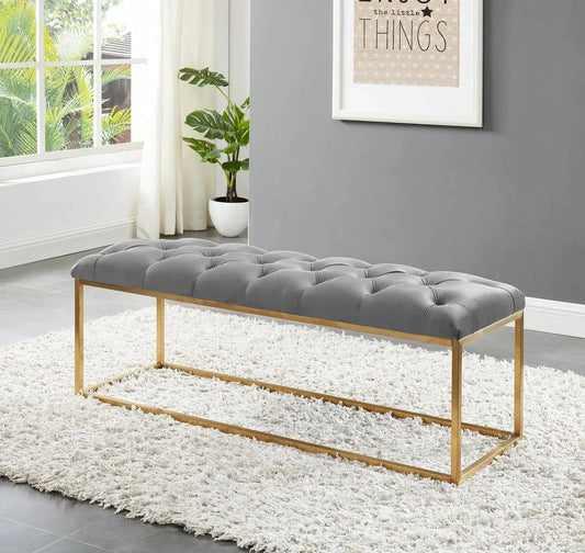 Brand New Metal Bench with Gold Legs (2 Colors)