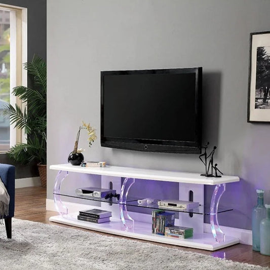 Brand New White 60" TV Stand with LED Lights