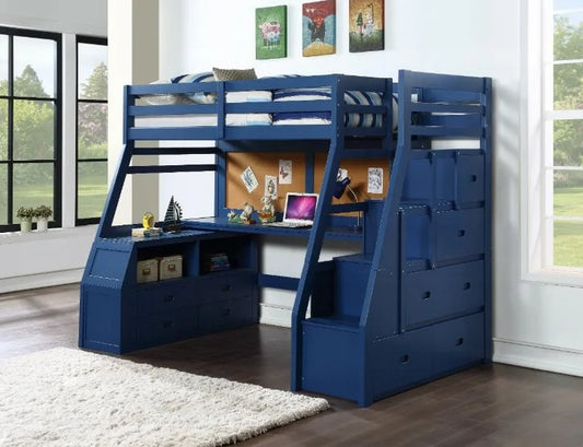 Brand New Navy Blue Twin Loft Bed W/Storage