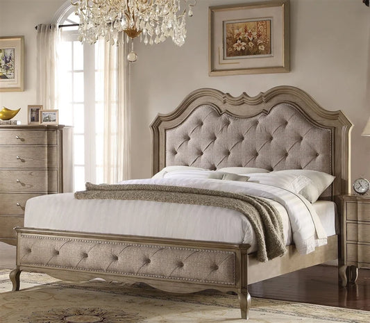 Brand New Queen Size 4pc Antique Taupe Bedroom Set