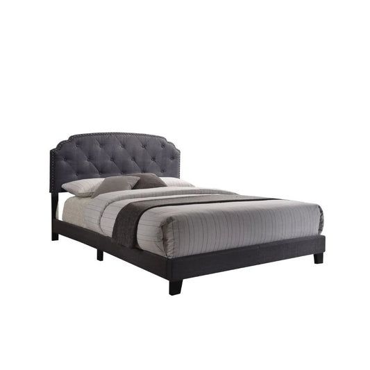Brand New Queen Size Gray Fabric Platform Bed