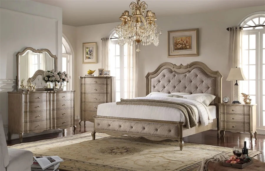 Brand New Queen Size 4pc Antique Taupe Bedroom Set