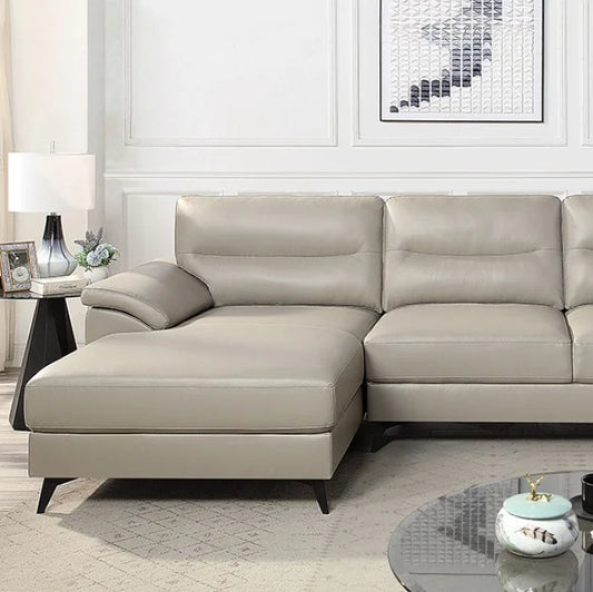 Brand New Taupe Bonded Leather Sectional Sofa