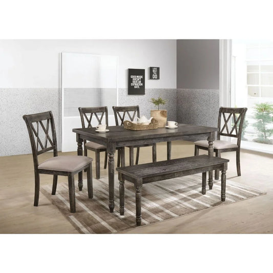 Brand New 6pc Weathered Grey Dining Set