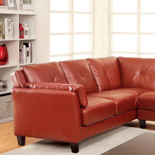 Brand New Mahogany Red Leatherette Sectional