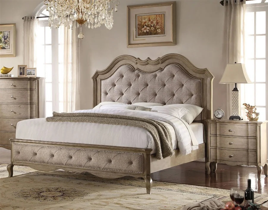 Brand New Queen Size 4pc Antique Taupe Bedroom Set