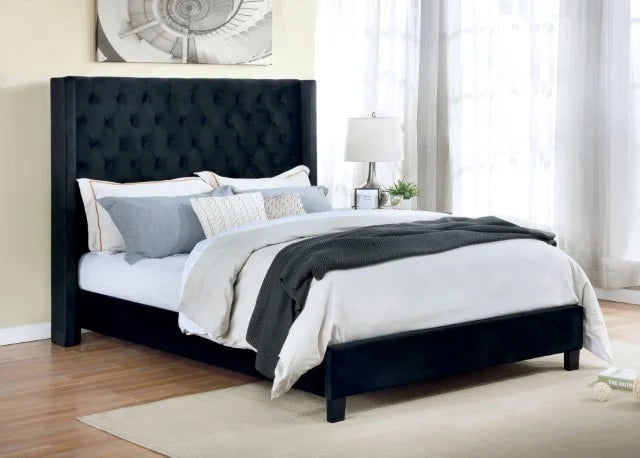Brand New Queen Size Black Velvet Bed