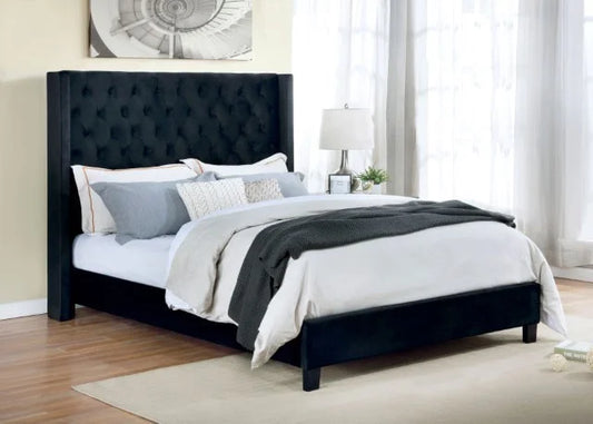 Brand New Queen Size Black Velvet Bed