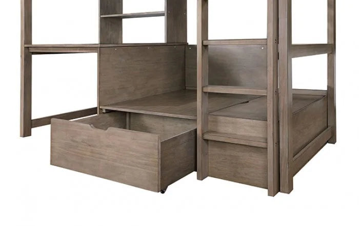 Brand New Warm Gray Twin/Workstation Loft Bed