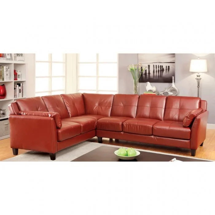 Brand New Mahogany Red Leatherette Sectional